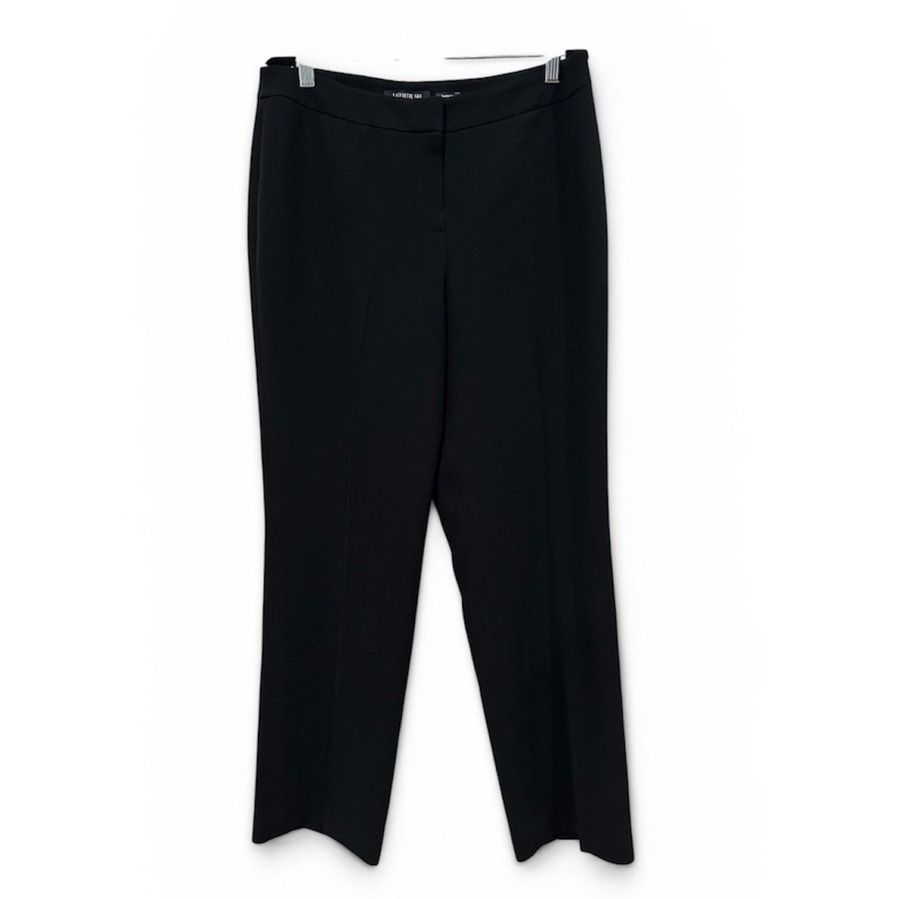 Lafayette 148 New York Barrow Black Straight Leg Dress Pants Womens 10 Crepe